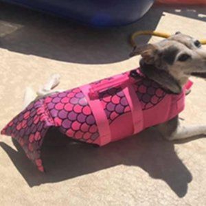 Dog Life Jacket Pet Safety Vest, Adjustable Dog Lifesaver Preserver with Rescue